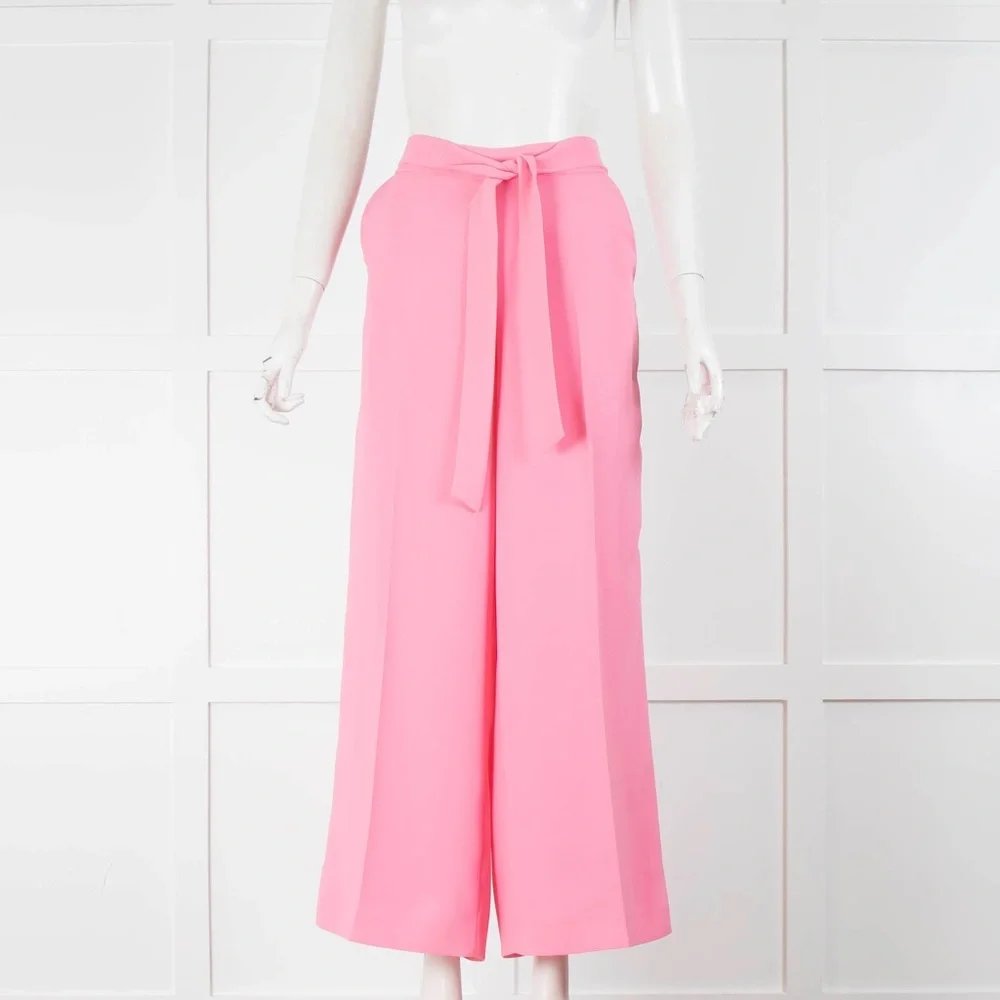 Me + Em Pink Wide Leg Waist Tie Trousers - Picture 1 of 9